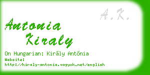 antonia kiraly business card